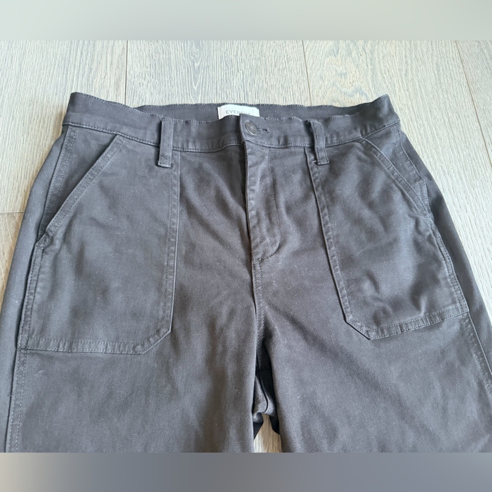Evereve High Rise Tapered Ankle Pants with Front Patch Pockets in Black Size 28 - Picture 2 of 6